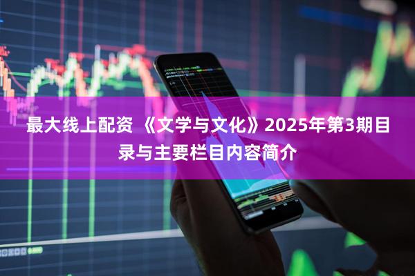 最大线上配资 《文学与文化》2025年第3期目录与主要栏目内容简介
