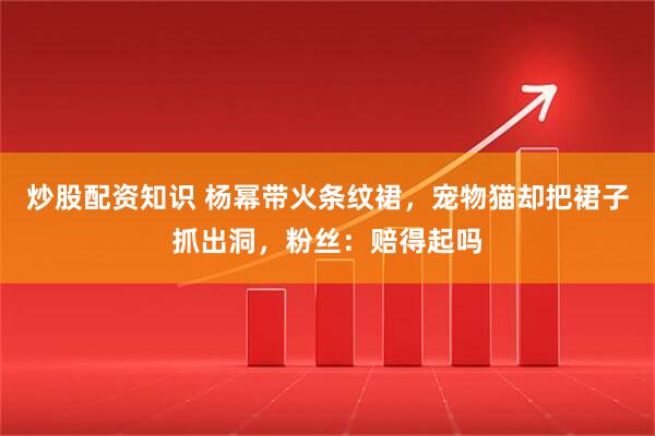 炒股配资知识 杨幂带火条纹裙，宠物猫却把裙子抓出洞，粉丝：赔得起吗